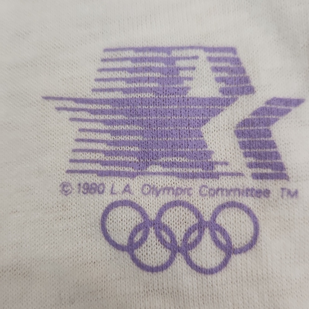 1984 Los Angeles Summer Olympics Vintage Single Stitch Ringer Tshirt - Picture 6 of 6